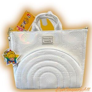Loungefly Rainbow Brite Iridescent Convertible Backpack & Tote Crossbody Bag